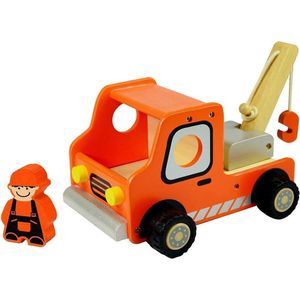 oranje kraanwagen | I'm Toy kiddy vehicle | houten voertuig - speelgoed | kraanwagen | peuters en kleuters