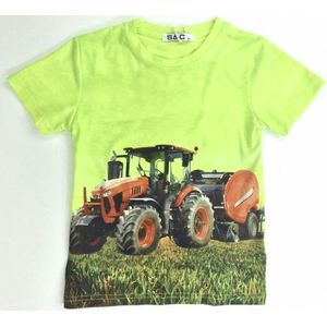 S&C Tractor T-shirt H37 - Neon groen - Case - Maat 86/92