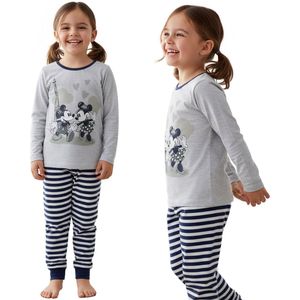 DISNEY Minnie Mickey Mouse KATOENEN pyjama voor meisjes, TWEEDELIGE pyjama met lange mouwen