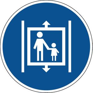 Kinderen begeleiden in de lift verplicht bord - kunststof 100 mm