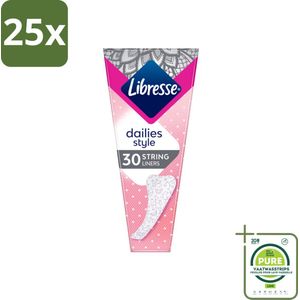 25 x Libresse – Inlegkruisjes – Fresh String – Voor stringslips – 30 Inlegkruisjes - Grootverpakking - String Inlegkruisjes - Frisheid - Comfort - Hygiëne - Stringslips
