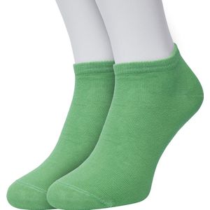 Bonnie Doon Sneakersokken Dames Groen maat 36/42 - 2 paar - Basis Korte Sokken - Gladde Naden - Enkel Sokken - Uitstekend Draagcomfort - Enkelsokken - Sneaker Sokken - 2-pack - Multipack - Effen - Fel Groen - Summer Green - OL8110012.369