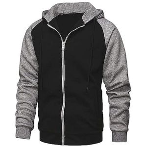 Heren Hoodie Zip Up Fleece Lichtgewicht Lange Mouw