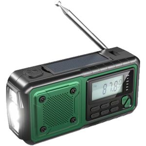 Handbediende noodradio - Weerradio - 4000 mAh - Emergency Radio - Draagbare NoodRadio - Op zonne-energie werkende, - handbediende noodradio,AM/FM weeralarmradio - SOS-alarm - Zaklamp en leeslamp - Geschikt voor overleving binnen en buiten