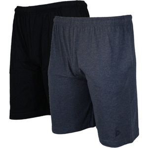 2-Pack Donnay Ess. joggingshort Roy - Sportshort - maat XXL - Black/Deep blue marl (586)