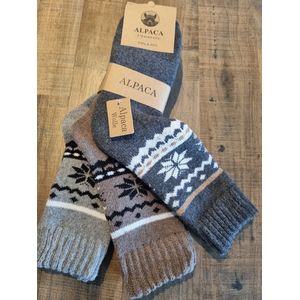 3 Paar - Alpaca Wollen Sokken - Maat 44-47 - Wintersokken - Huissokken - Wandelsokken - Thermosokken