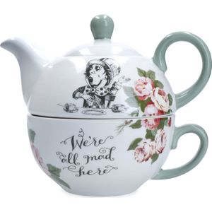 Tea for One Theepot en Mok Set, 0.42 L, Gekleurd, Porselein - V&A | Alice in Wonderland