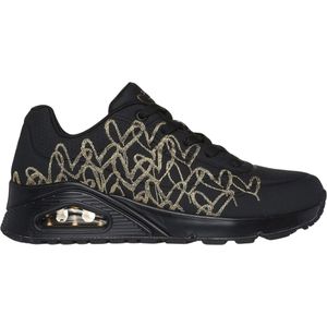 Skechers Uno - Golden Heart Dames Sneakers - Zwart/Goud - Maat 41