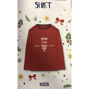 Kerst shirt - Kinderen Dear Santa they did it - Rood - Maat 122/128