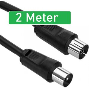 4G Coax Kabel - 2 Meter - Digitale TV Snoer - 4K Ultra HD Coaxkabel - Antennekabel - Geschikt voor Ziggo TV, Satelliet - IEC Male to Female