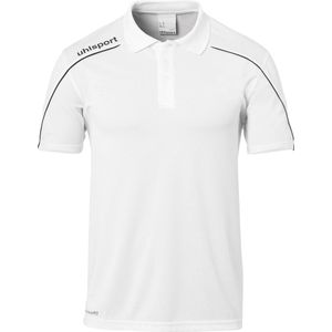Uhlsport Stream 22 Polo Shirt Heren Sportpolo - Maat M  - Mannen - wit/zwart