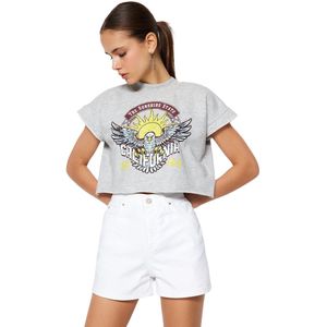 Trendyol Witte Mini Denim Shorts Met Hoge Taille Twoss23Sr00155