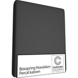 Cascina Colorini - Hoeslaken - Antraciet - 180 x 200 cm - Percal