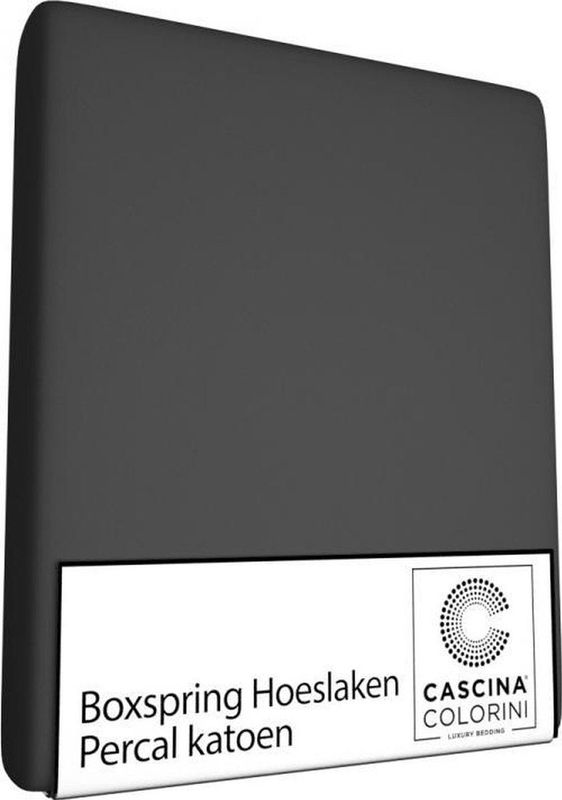 Cascina Colorini - Hoeslaken - Antraciet - 180 x 200 cm - Percal
