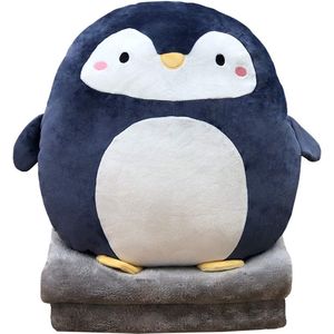Pinguïn pluche kussen 16 inch, deken in schattig pluche kussen, Panda knuffeldier, meisjes jongens cadeaus voor verjaardag, Valentijnsdag, Kerstmis, reizen, vakantie