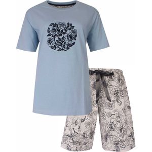 Medaillon - Shortama - Grijs - Katoen - Rozen Cirkelprint