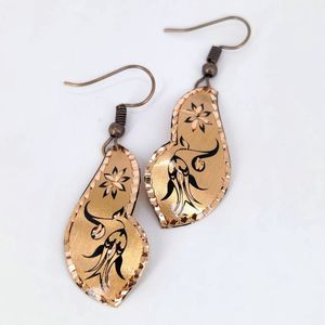 Viwado Koperen Oorbellen - Handgemaakte Oorbellen Koperen Sieraden Bloemenmotief Elegante Oorbellen Traditionele Stijl Tijdloze Sieraden Cadeau voor Vrouwen - Tulp Bloemenmotief