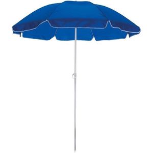Blauwe strand parasol polyester 145 cm - Verstelbaar - Zonbescherming - Voordelige parasols