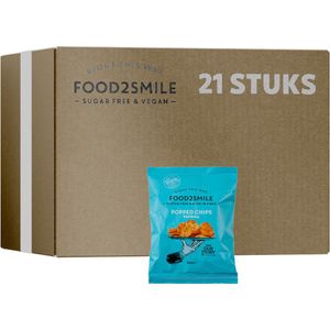 Food2Smile | Popped Chips Paprika | 21 stuks | 21 x 25 gram