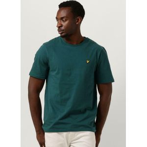 Lyle & Scott Plain T-shirt Polo's & T-shirts Heren - Polo shirt - Donkergroen - Maat XS