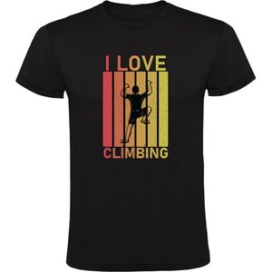 I Love Climbing Heren T-shirt - klimmen - boulderen - muurklimmen - wandklimmen - bergbeklimmen - grotklimmen - indoor - sport