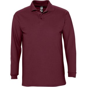 SOLS Heren-Winter II Poloshirt met lange mouwen van Piqué katoen (Bourgondië)