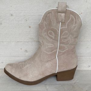 Leuke cowboylaars met print beige suedine 40 / Beige