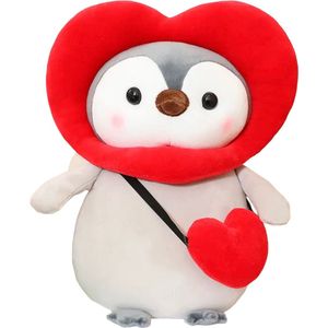 Fabs World Kawaii knuffel pinguin rood hart