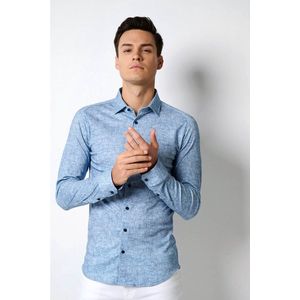 Desoto - Overhemd Optics Lichtblauw - Heren - Maat L - Slim-fit