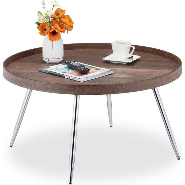 Relaxdays bijzettafel rond scandinavisch design salontafel of - meubels  outlet | | beslist.nl