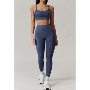 SHIMMER GYM SET - Maat L - Blauw - Blue - 2 delig - Sportkledingset - Sportset - Sporttop - Sportlegging - Fitness kleding - Fitness set - Fitness Legging - Gymlegging - Gymtop - Yoga set - Yoga legging - Yogatop