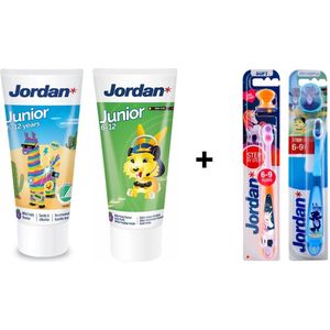 Jordan Tandpasta – Junior - 6-12 jaar & Jordan Tandenborstels – Step 3 - 6-9 jaar