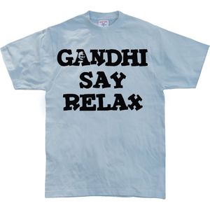 Hybris Gandhi Say Relax T-Shirt SH-1-13086-H20-5 Skyblue-S