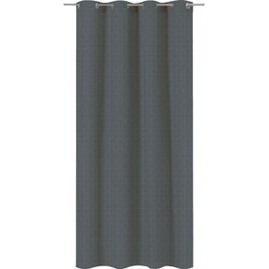 INSPIRE - verduisterende gordijnen - dekkend gordijn AKSEL - b.140 x h.280 cm - gordijnen met oogjes - polyester - donkergrijs met geometrisch patroon