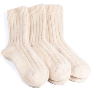 Mongolian Made Wollen Sokken van 100% Schapenwol – Warme, Zachte & Ademende Heren- en Dames Sokken – Maat 37-48 - Bundel van 3-paar