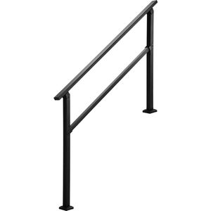 VEVOR Leuning voor 4-5 treden trap Zwarte vierkante buis 138 cm