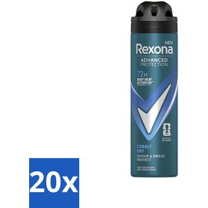 20 x Rexona Men - Deodorant Spray - Cobalt Dry - Sportieve Frisheid - 150 ml - Deodorant Spray - Sportieve Frisheid - Anti-transpirant - Motion Sense - Zweetbehandeling