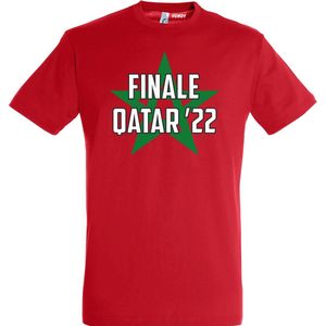 T-shirt WK Finale Qatar 2022 | Rood Marokko Shirt | WK 2022 Voetbal | Morocco Supporter | Rood | maat XXL