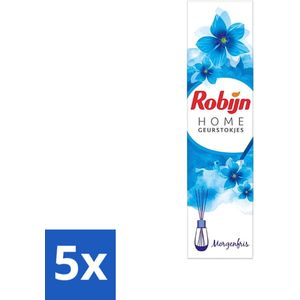 Robijn Home - Geurstokjes - Morgenfris- Frisse Geur - 45 ml - Bulkverpakking - 5 stuks