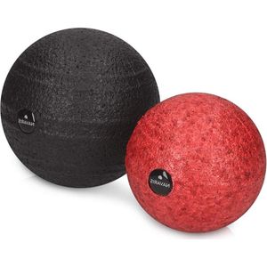 Ronde massagebal voor rug voet en schouders - in verschillende maten - Fascia training - Blauw en zwart massage bal voeten