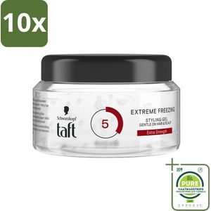 10 x Taft - Extreme Freezing 5 - Styling Gel - IJzige controle - 200 ml - Grootverpakking - Haar Gel - Styling Gel - Taft Extreme Freezing Gel - Sterke Fixatie - Bevroren Look