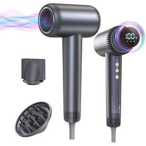 IBETTERTEC - Haardroger - Hoge snelheid haardroger - Föhn met diffuser - Stylingmondstuk - 1600 W - Wandhouder - 4 temperatuurstanden - 3 blaassnelheden - 180.000 tpm - Borstelloze motor - 200 miljoen negatieve ionen
