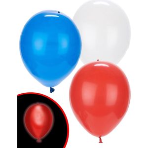 Illooms LED Ballonnen Rood, Wit & Blauw - 5 Stuks