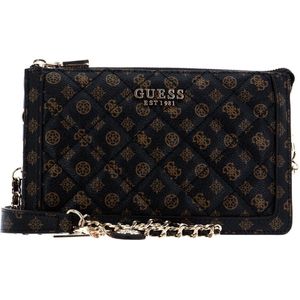 GUESS Schoudertas Abey Multi Compartment Xbody Mocha Logo Donkerbruin