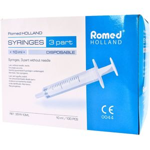 Romed 3-delige injectiespuiten 10ml luer slip 100 stuks Romed - Steriel verpakt