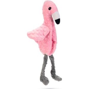 Beeztees Flamingo Quak - Hondenspeelgoed - Pluche - Roze - 40x20x6 cm