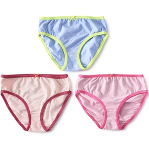Little Label Onderbroeken Meisjes - 3 Stuks - Maat 92 - Roze en Blauw - Zachte BIO Katoen
