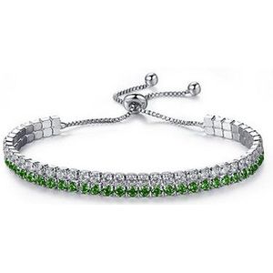 Montebello Armband Caia Green D - Messing Verzilverd - Aanpasbaar