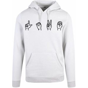 7311 - Hoodie - Gebarentaal; Love-White-L