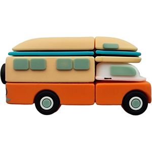 Retro Camper Bus USB Stick 32GB – Travel - Gadget - Vintage - Reizen - Accessoire - Cadeau - Tiener - Meisje - Jongen - Ulticool - Schoencadeautjes Sinterklaas voor Grote Kinderen - Kerstpakket - Grappige Gadgets